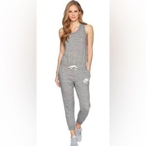 Nike Women's Sportswear Gym Vintage Romper Jumpsuit Grey Size small
